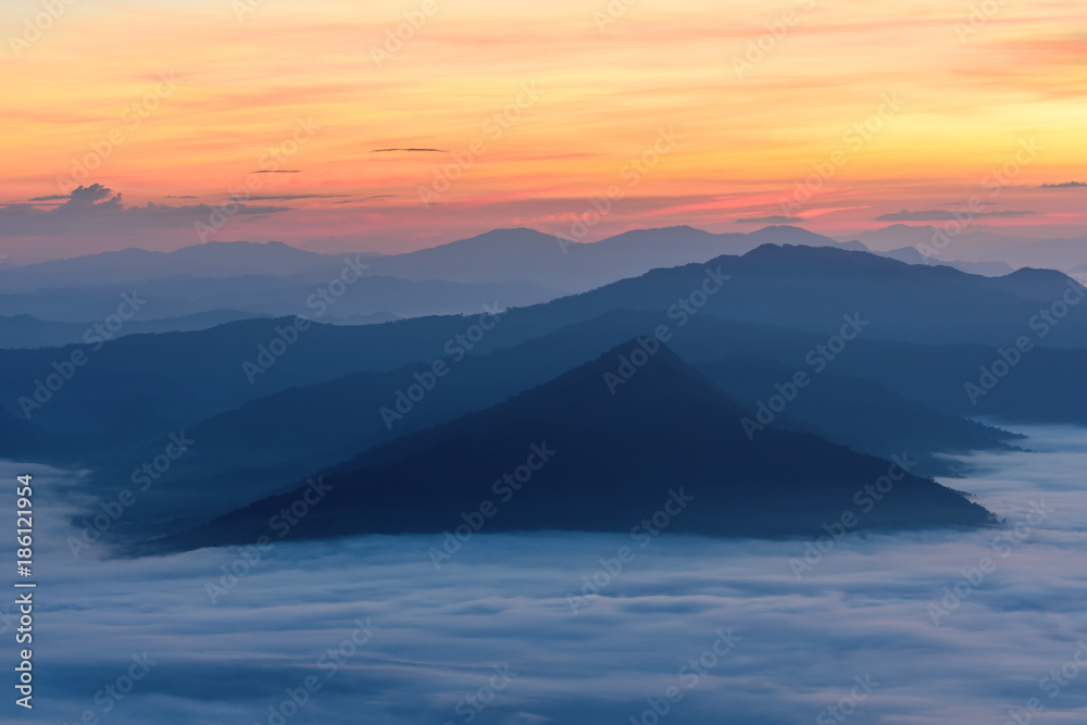 beautiful sunrise and View Point in Thailand

