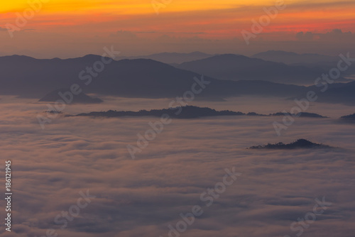 beautiful sunrise and View Point in Thailand

