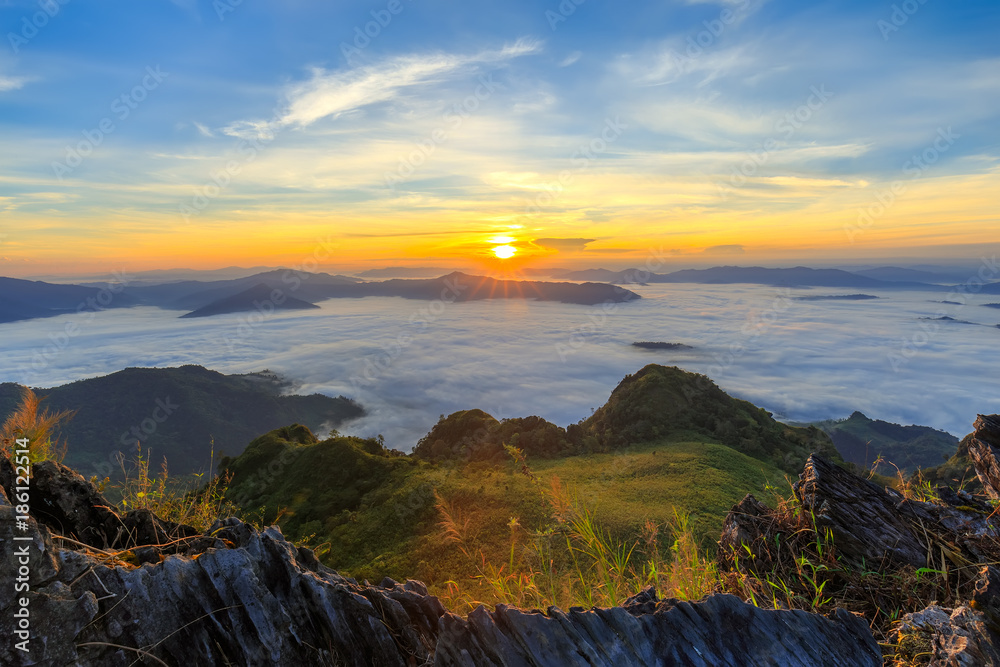 beautiful sunrise and View Point in Thailand

