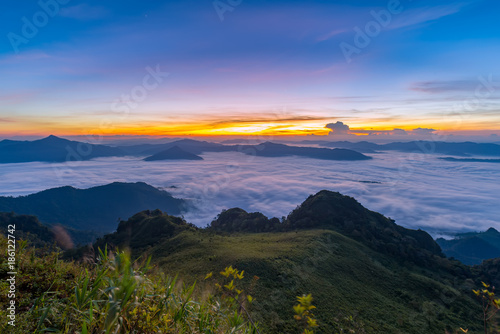 beautiful sunrise and View Point in Thailand     © rbk365