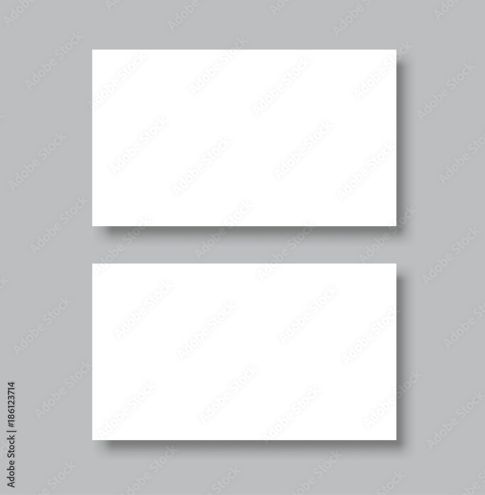 Two business card with shadow mockup cover template