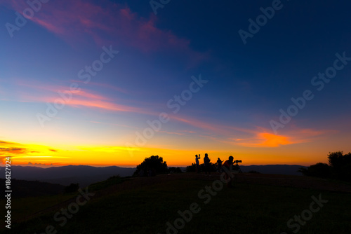beautiful Sunset and View Point at Chiangrai Thailand     © rbk365