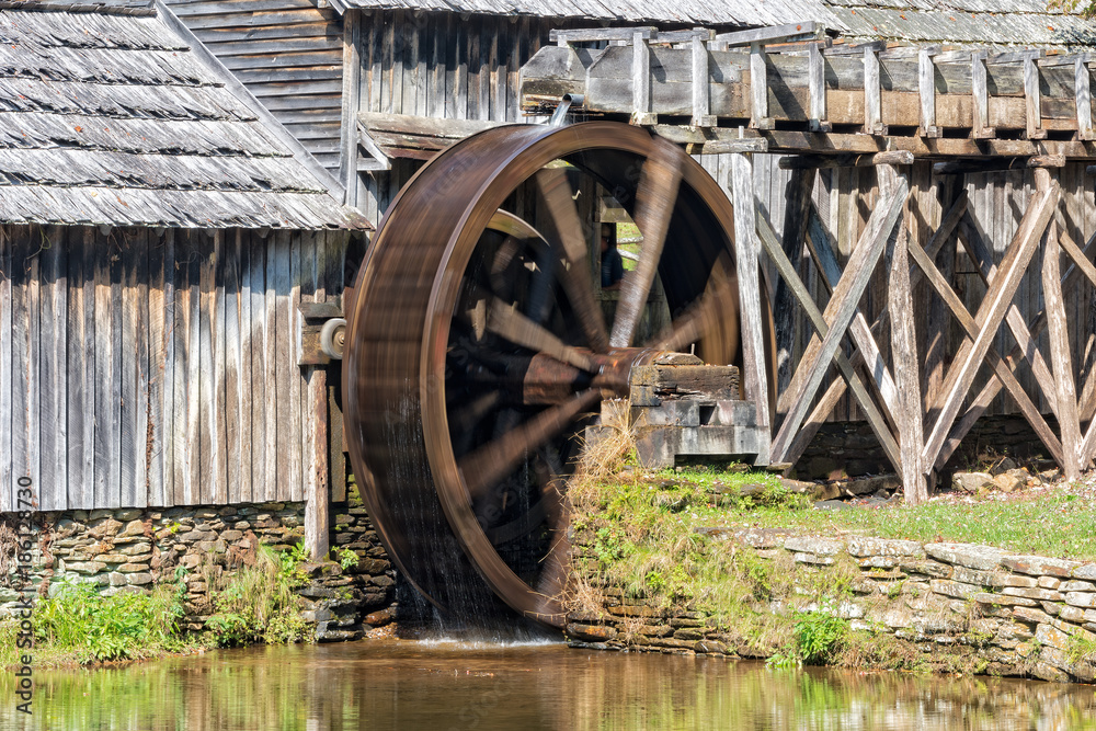 Water Wheel On Mabry Mill In Virginia