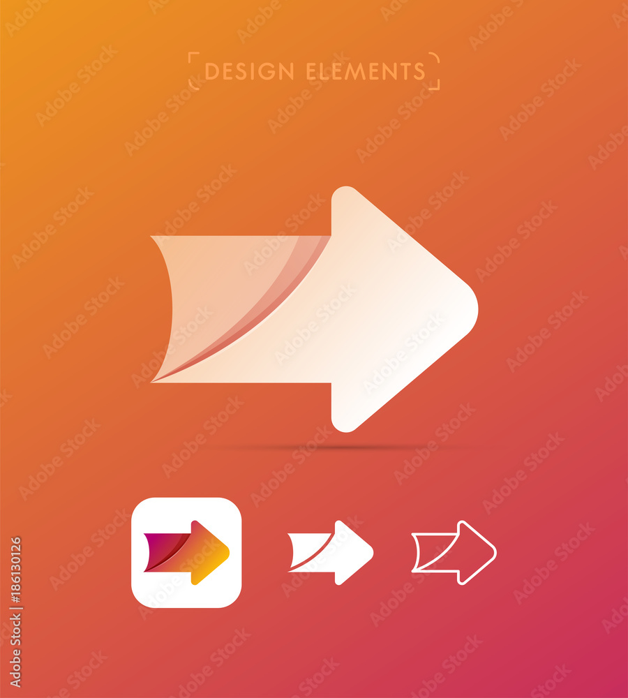 Vector abstract arrow icons. Material design, flat, line art style. Logo, application icon, map direction signs bundle Vector abstract arrow icons. Material design, flat, line art style. Logo, application icon, map direction signs bundle