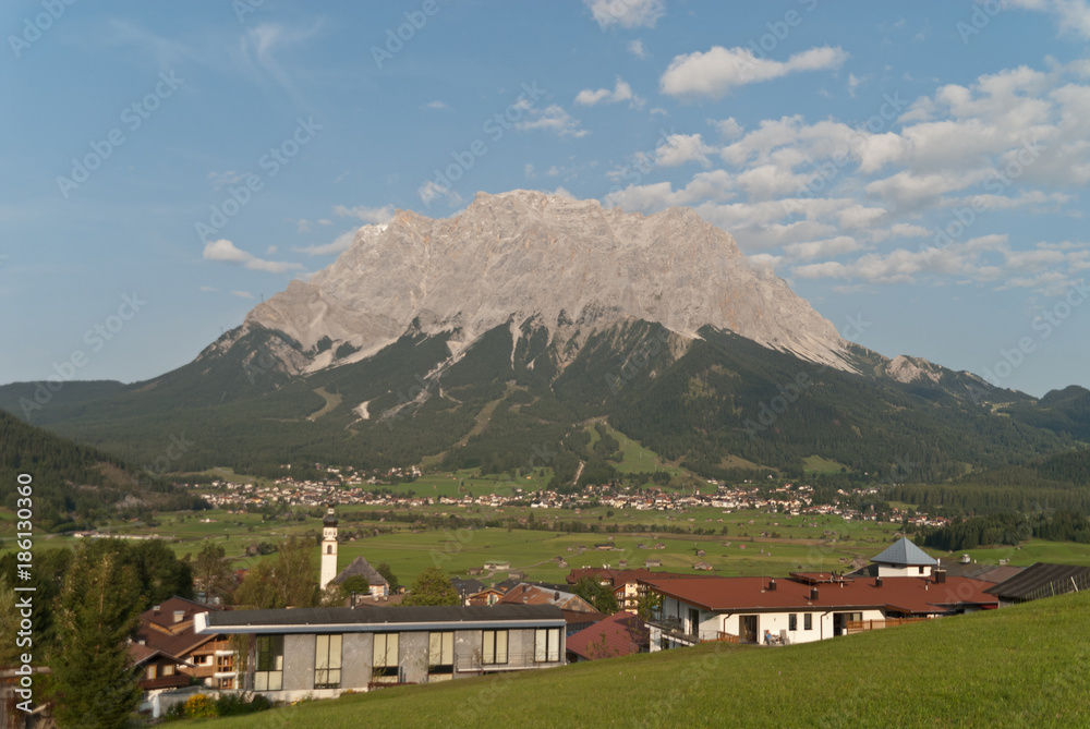 View of Zugspitze from Lermoos, Austria