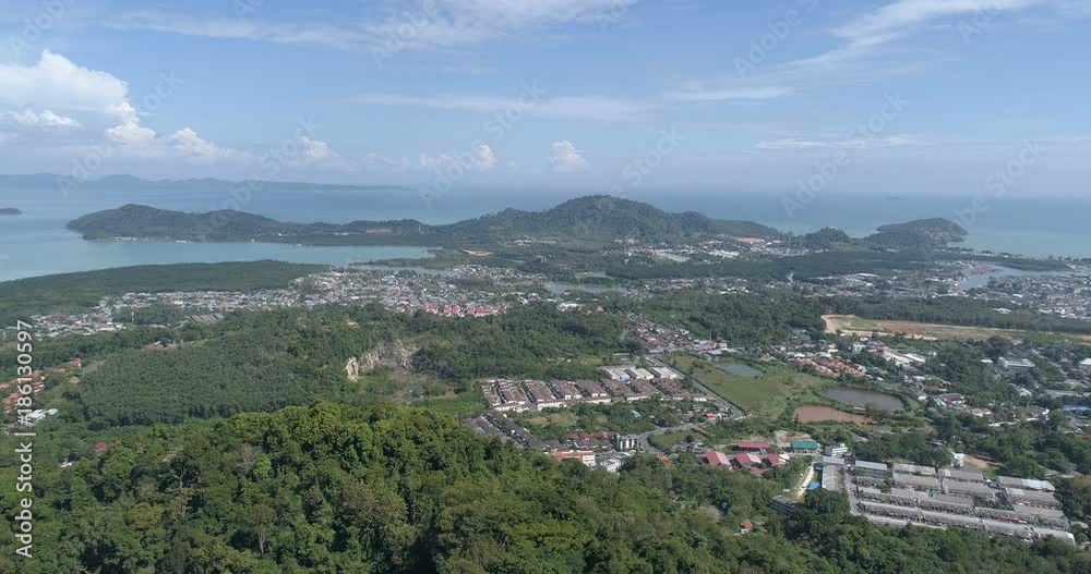 Aerial drone view from Monkey Hill in Phuket, Thailand Aerial drone view from Monkey Hill in Phuket, Thailand