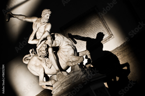 Hercules fighting with centaur Nessus photo