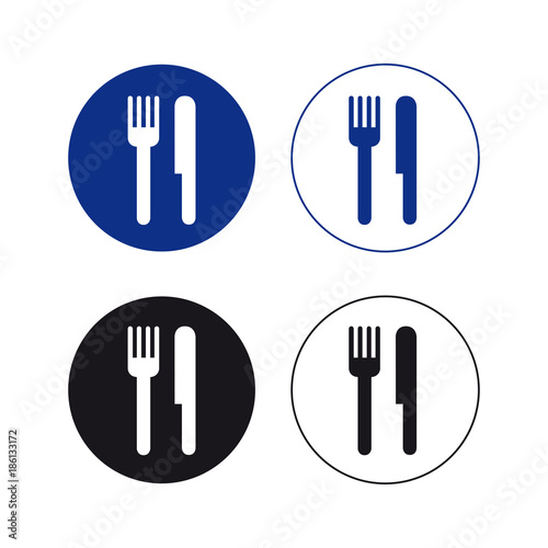 Restaurant grill room eating chop eat road sign set