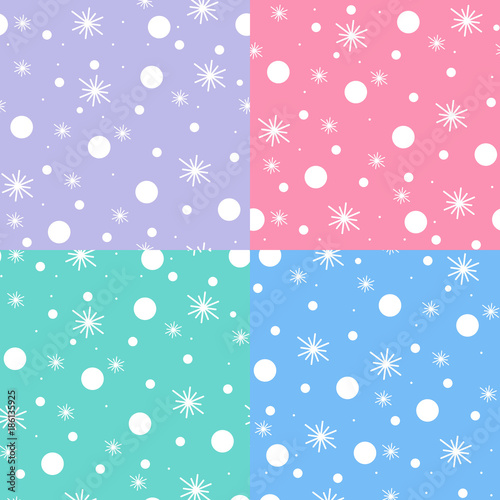 Snow pattern on pastel tones 4 variants