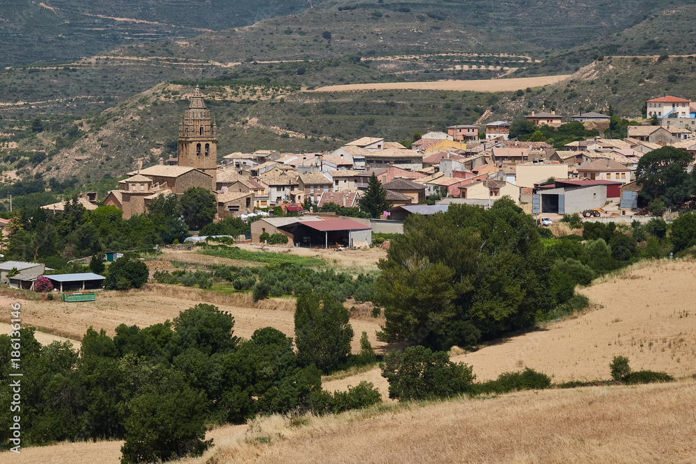Loarre village in Huesca province, Spain
