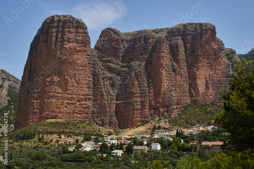 Mallos de Riglos conglomerate rock formations, Huesca province, Spain