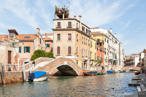 Rio Dei Carmini and Fondamenta Briarti, Dorsoduro, Venice, Italy, a picturesque quiet back canal photo