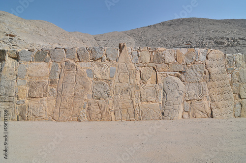 Cerro Sechin temple with reliefs representing "warrior-priests" and mutilated bodies

