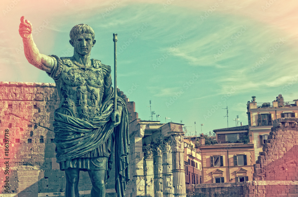 Fototapeta premium Statue of Augustus in the Forum - Rome, Italy