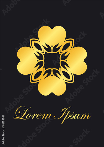 Retro ornamental logo. Flourished ornate emblem. Luxury elegant ornament. Vintage element. Template for design. Vector illustration