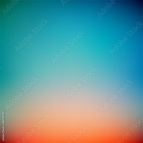 Colorful Sunset Gradient Vector Background,Simple form and blend of color spaces as contemporary background graphic backdrop photo