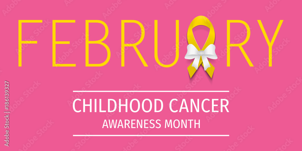 Childhood cancer awareness. Childhood cancer day. Childhood cancer ribbon.