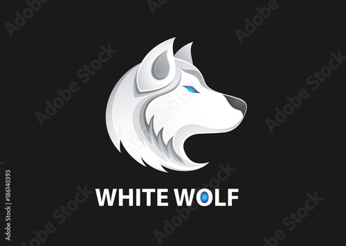 White wolf logo vector illustration photo