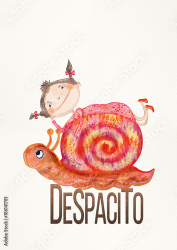 Despacito. Slowly. Illustration. photo