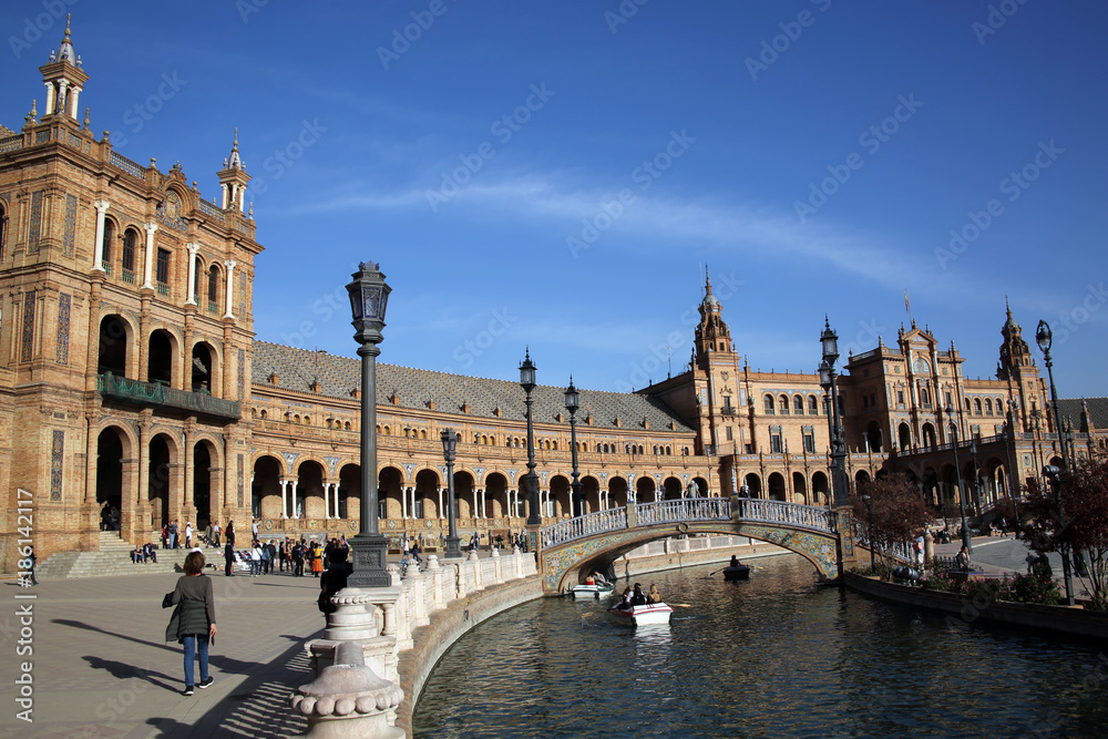 Fototapeta premium Plaza de Espana, Platz und Gebäudekomplex Weltausstellung 1929