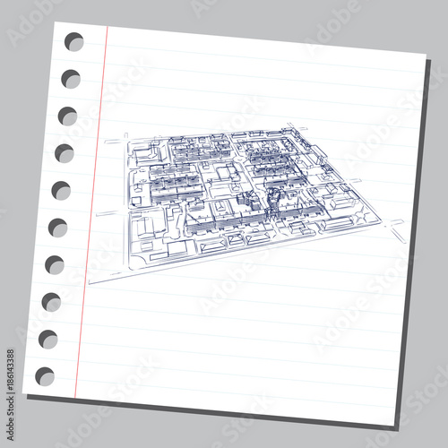 Graphic illustration with decorative architecture 13