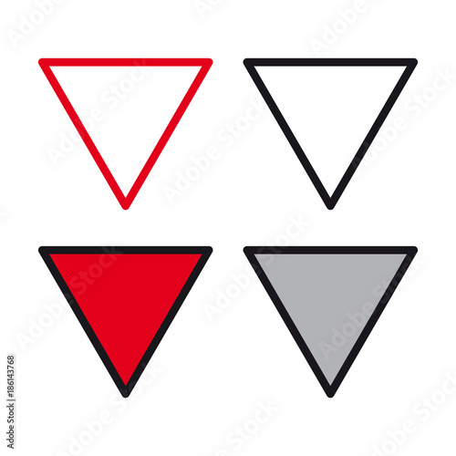 Yield traffic road sign set
