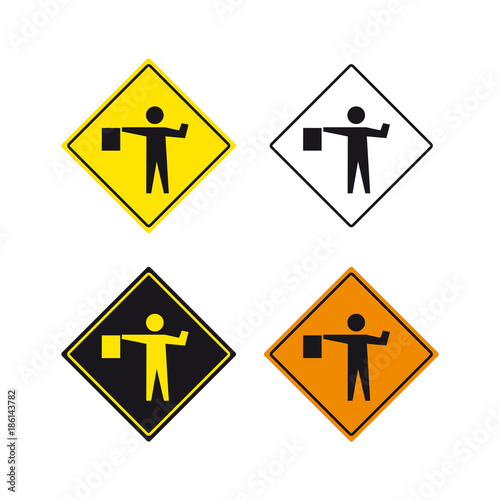Free Download Traffic road men at work sign set - GFXLoad