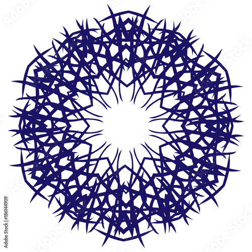 Round Ornament on white Background. Template of Decorative Frame. Vector Vintage Symbol for Logo, Stamps, Restaurants, Cafes, Shops.