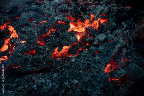 Volcano, fire, crust