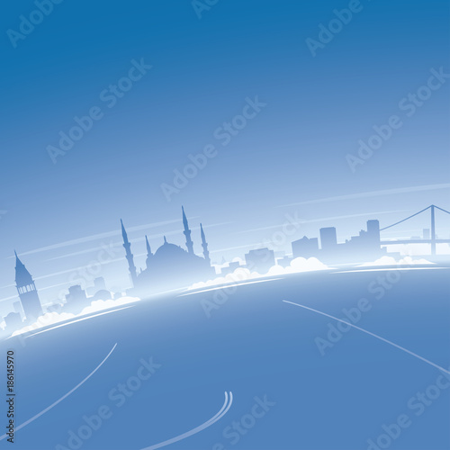 Istanbul Skyline Aerial View