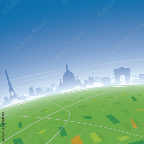 Paris Skyline Aerial View