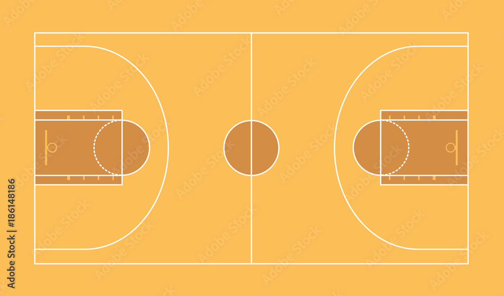 Naklejka premium Basketball field. vector illustration