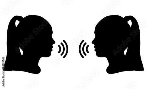 Silhouettes of girls, communication or argument