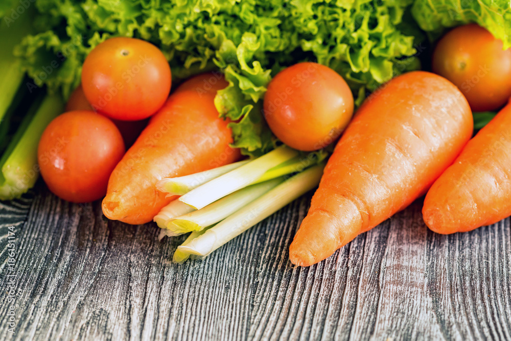 Healthy diet of edible greens and vegetables Healthy diet of edible greens and vegetables