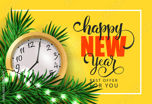 New Year Best Offer Lettering with Lights