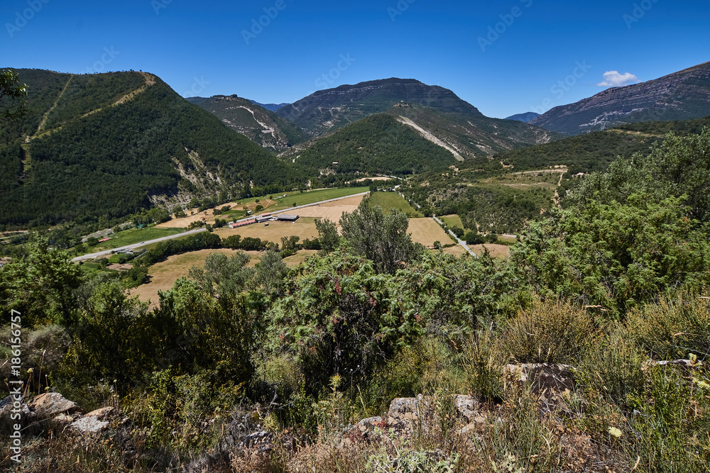 Landscape from Boltaña village in Huesca province, Spain