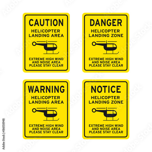 Helicopter landing zone sign set