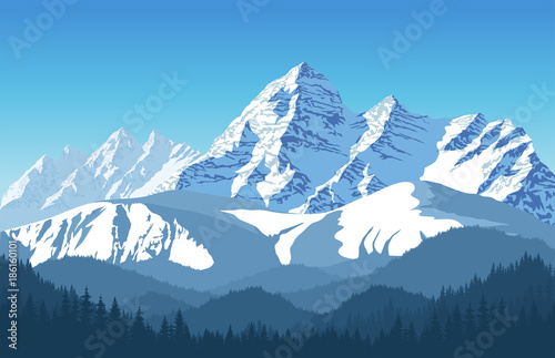 Fotografia, Obraz Alps mountain landscape at Europe Switzerland