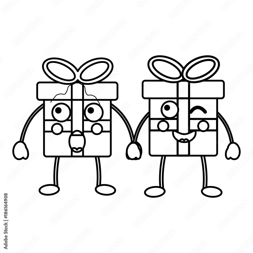 gift boxes emoji icon image vector illustration design black line gift boxes emoji icon image vector illustration design black line