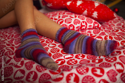 christmas socks, knitted
