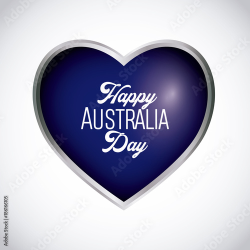 happy australia day with flag on a heart design