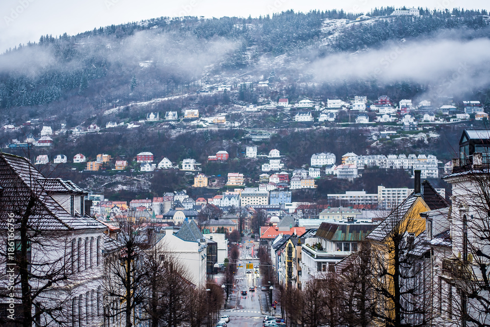 Street landscape, Bergen, Norway