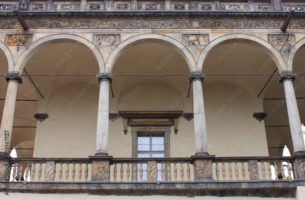 Colonnade in Queen Anne Summer Palace in Prague, Czech Republic