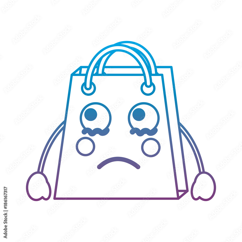 shopping bag sad emoji icon image vector illustration design blue to purple ombre line shopping bag sad emoji icon image vector illustration design blue to purple ombre line
