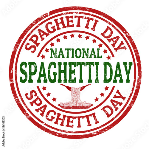 National spaghetti day grunge rubber stamp