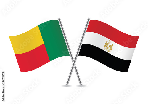 Benin and Egypt flags. Vector illustration. Free Download Benin and Egypt flags. Vector illustration. - GFXLoad