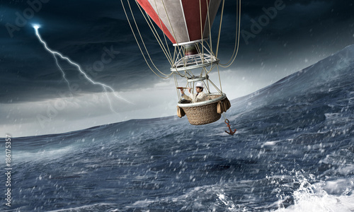 Air balloon in storm