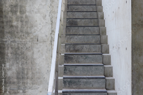 Concrete Staircase with concrete wall out of building