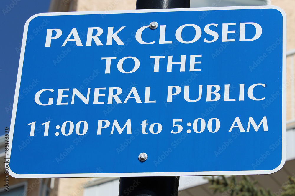 Park closed to the general public sign Park closed to the general public sign