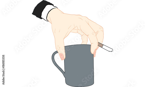 hand holding cigarette vector